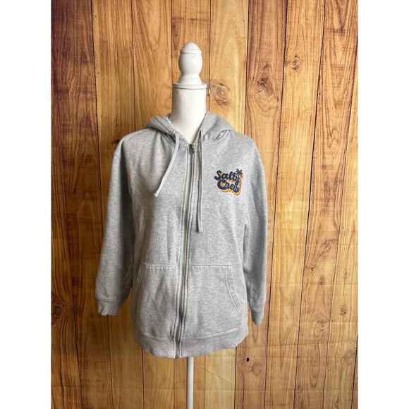 Salty Crew Full Zip Hoodie Grey Women's Size M - Picture 3 of 10